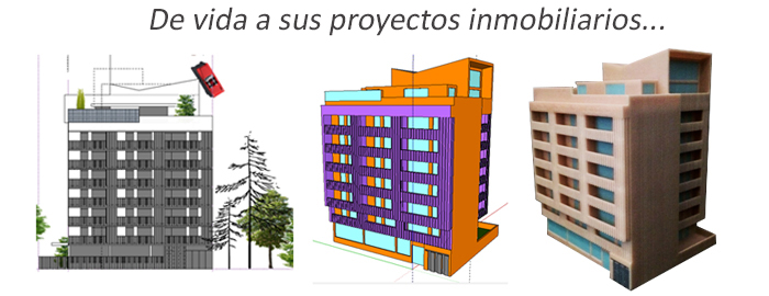 Modelado y fabricación aditiva de Maquetas de un proyecto inmobiliarios o arquitectura. Impresión 3D color a precio competitivo. Entrega de impresiones 3D en las provincias de Valencia, Alicante y Castellón. Precio económico maquetas y prototipos en 3D.  